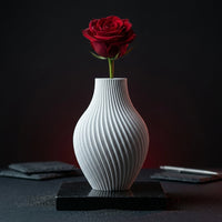 White Spiral Vase — Modern 3D Printed Sculptural Decor